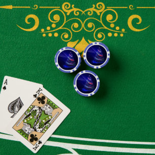 SlipperyJoe Christmas tree digital translucent red Poker Chips