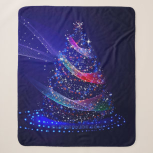 SlipperyJoe Christmas tree digital translucent red Sherpa Blanket