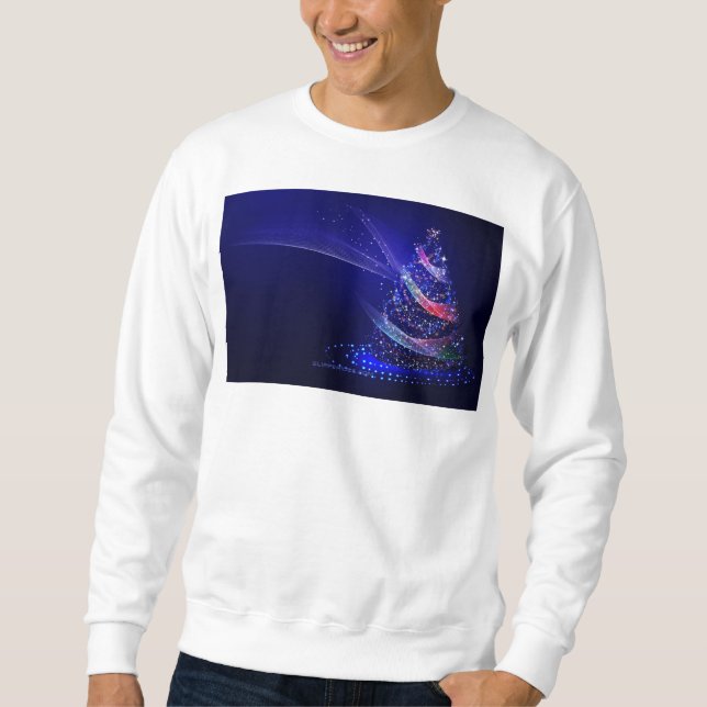 SlipperyJoe Christmas tree digital translucent red Sweatshirt (Front)