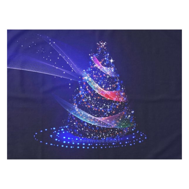 SlipperyJoe Christmas tree digital translucent red Tablecloth (Front (Horizontal))