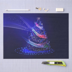SlipperyJoe Christmas tree digital translucent red Tissue Paper