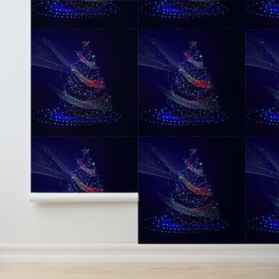 SlipperyJoe Christmas tree digital translucent red Wallpaper