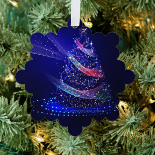 SlipperyJoe digitally rendered Christmas tree beau Ornament Card