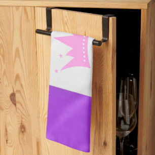 SlipperyJoe drag pride flag purple white blue crow Kitchen Towel