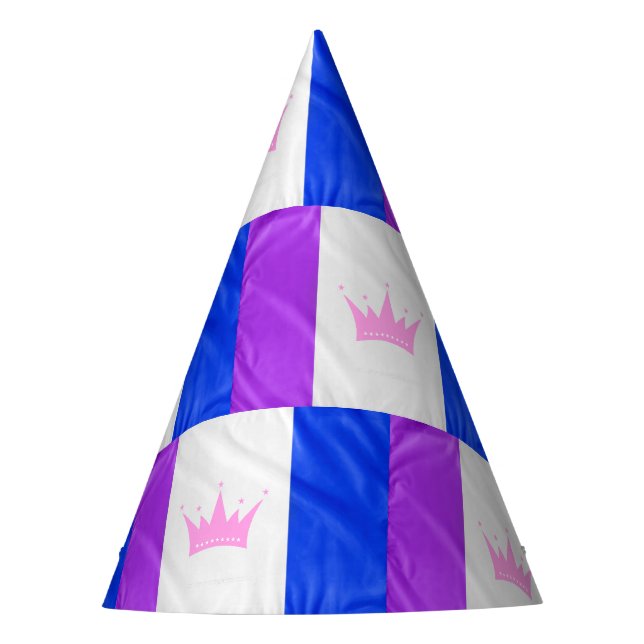 SlipperyJoe drag pride flag purple white blue crow Party Hat (Front)