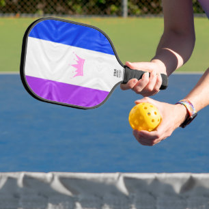 SlipperyJoe drag pride flag purple white blue crow Pickleball Paddle