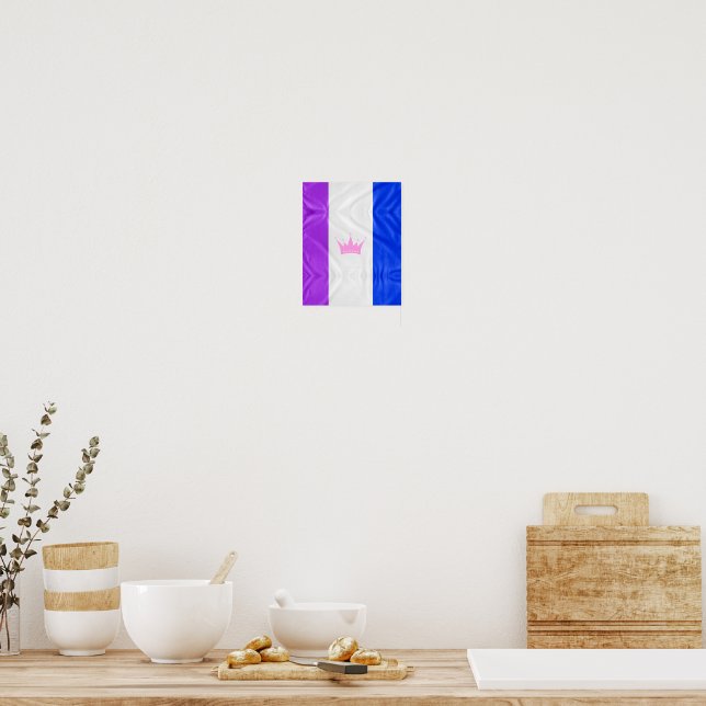 SlipperyJoe drag pride flag purple white blue crow Poster (Kitchen)