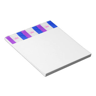 SlipperyJoe drag pride flag purple white blue Sequ Notepad