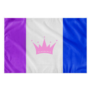 SlipperyJoe drag pride flag purple white blue Sequ Poster