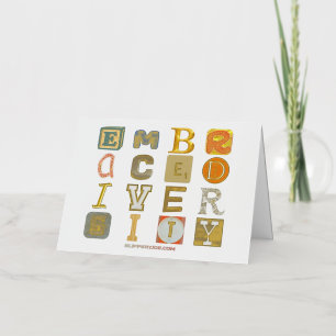 SlipperyJoe embrace diversity metaphor LGBTQIA glo Foil Greeting Card