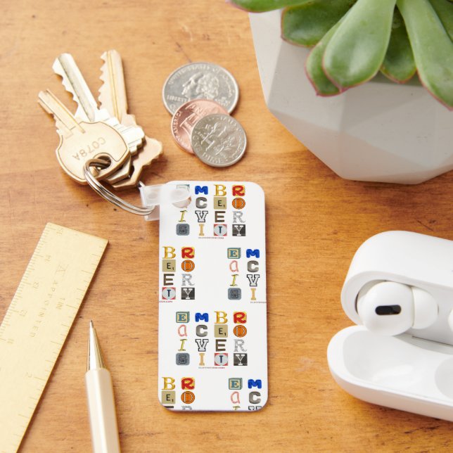 SlipperyJoe embrace diversity metaphor LGBTQIA glo Keychain (Desk)