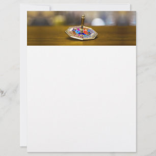 SlipperyJoe Hanukkah dreidel gift octagonal base b Letterhead