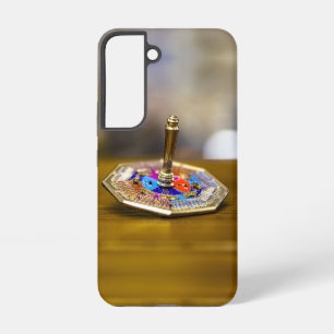 SlipperyJoe Hanukkah dreidel gift octagonal base b Samsung Galaxy Case