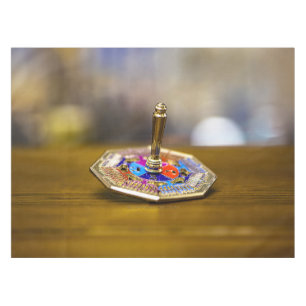 SlipperyJoe Hanukkah dreidel gift octagonal base b Tablecloth