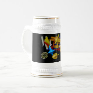 SlipperyJoe Hanukkah symbolic still life holiday e Beer Stein