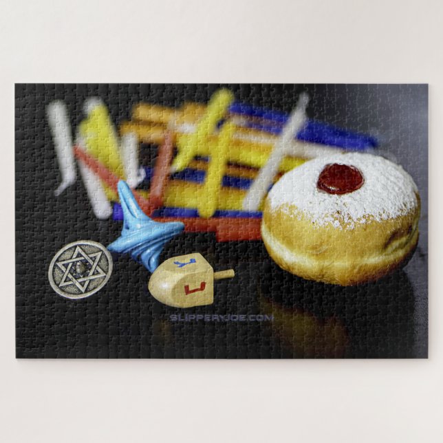 SlipperyJoe Hanukkah symbolic still life holiday e Jigsaw Puzzle (Horizontal)