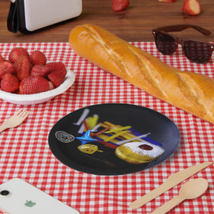 SlipperyJoe Hanukkah symbolic still life holiday e Paper Plate
