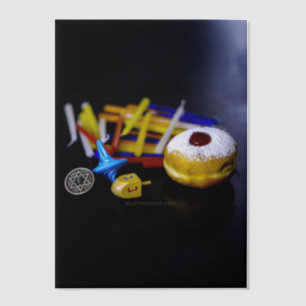 SlipperyJoe Hanukkah symbolic still life holiday e Vellum Invitations