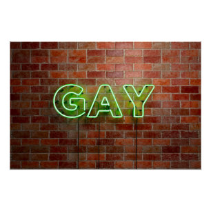 SlipperyJoe illuminated gay neon sign bright vivid