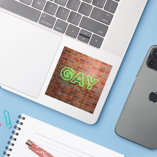 SlipperyJoe illuminated gay neon sign bright vivid