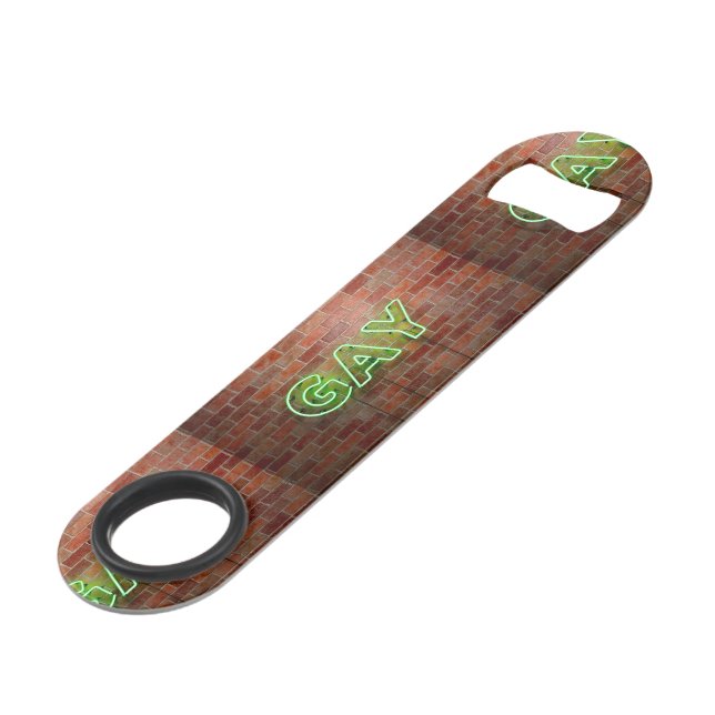 SlipperyJoe illuminated gay neon sign bright vivid Bar Key (Front Angled)
