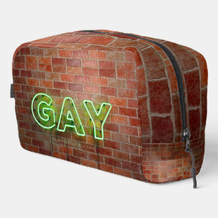 SlipperyJoe illuminated gay neon sign bright vivid Dopp Kit