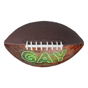 SlipperyJoe illuminated gay neon sign bright vivid Football