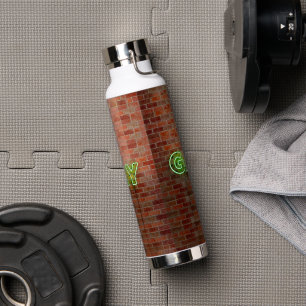 SlipperyJoe illuminated gay neon sign bright vivid Water Bottle