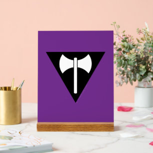 SlipperyJoe lesbian pride flag powerful gay femini Acrylic Sign