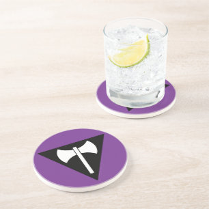 SlipperyJoe lesbian pride flag powerful gay femini Coaster