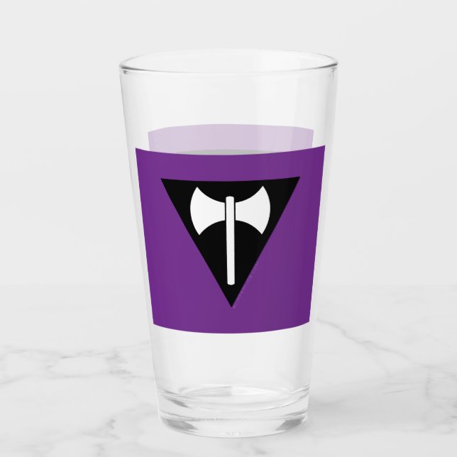 SlipperyJoe lesbian pride flag powerful gay femini Glass (Front)