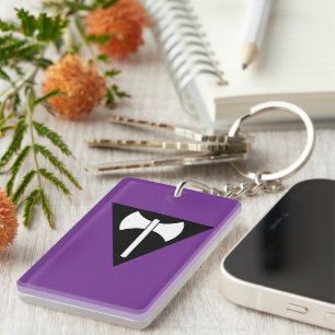 SlipperyJoe lesbian pride flag powerful gay femini Keychain