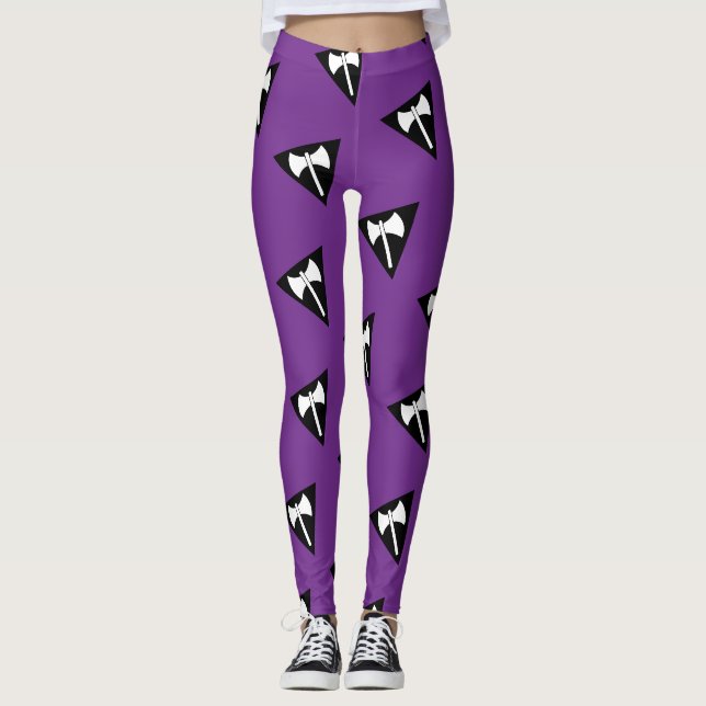 SlipperyJoe lesbian pride flag powerful gay femini Leggings (Front)