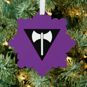 SlipperyJoe lesbian pride flag powerful gay femini Ornament Card