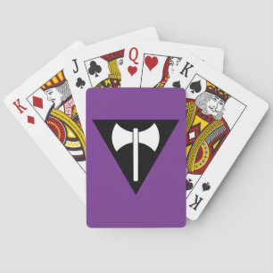 SlipperyJoe lesbian pride flag powerful gay femini Playing Cards