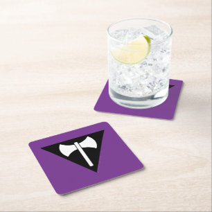 SlipperyJoe lesbian pride flag powerful gay femini Square Paper Coaster