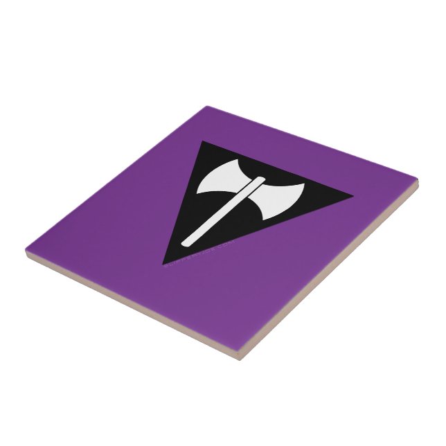 SlipperyJoe lesbian pride flag powerful gay femini Tile (Side)