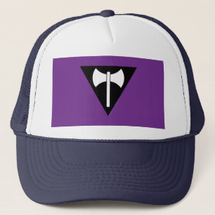 SlipperyJoe lesbian pride flag powerful gay femini Trucker Hat