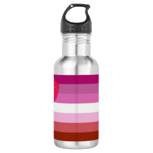 SlipperyJoe lipstick lesbian pride flag feminine c 532 Ml Water Bottle