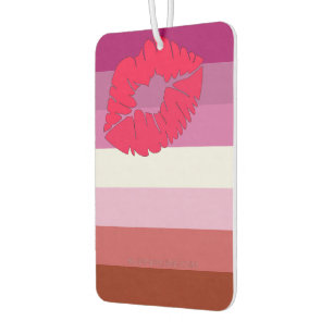 SlipperyJoe lipstick lesbian pride flag feminine c Air Freshener