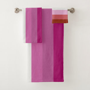 SlipperyJoe lipstick lesbian pride flag feminine c Bath Towel Set