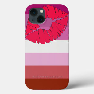SlipperyJoe lipstick lesbian pride flag feminine c iPhone 13 Case