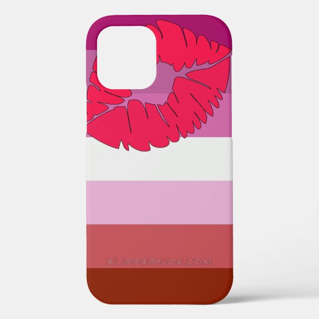 SlipperyJoe lipstick lesbian pride flag feminine c Case-Mate iPhone Case (Back)