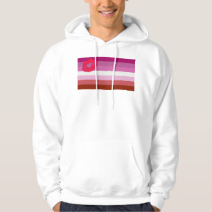 SlipperyJoe lipstick lesbian pride flag feminine c Hoodie