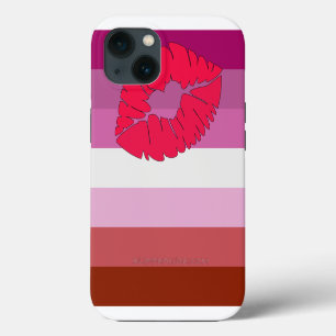 SlipperyJoe lipstick lesbian pride flag feminine c iPhone 13 Case