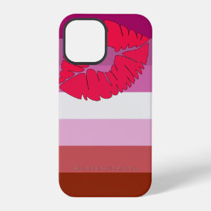 SlipperyJoe lipstick lesbian pride flag feminine c iPhone 12 Pro Case