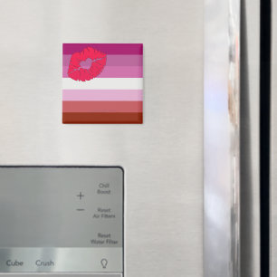 SlipperyJoe lipstick lesbian pride flag feminine c Magnet