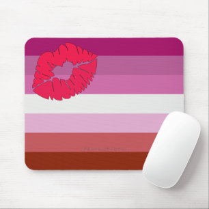 SlipperyJoe lipstick lesbian pride flag feminine c Mouse Pad
