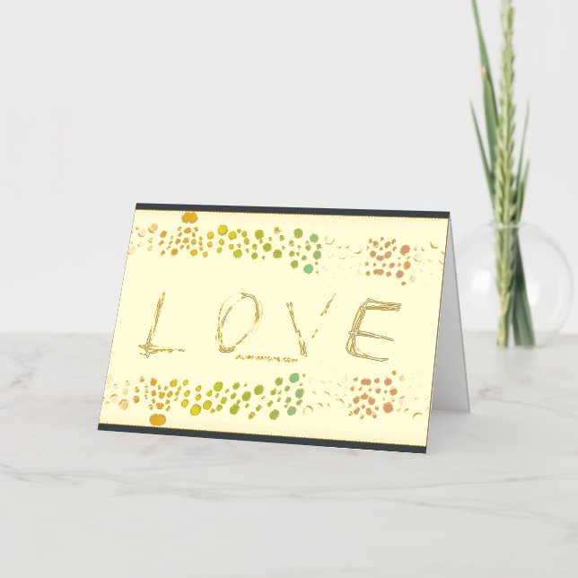 SlipperyJoe love bubbles red orange yellow green c Foil Greeting Card (Front)