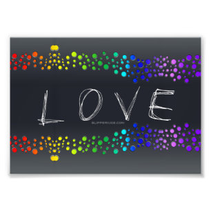 SlipperyJoe love bubbles red orange yellow green c Photo Print